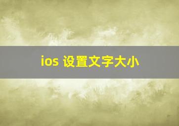 ios 设置文字大小